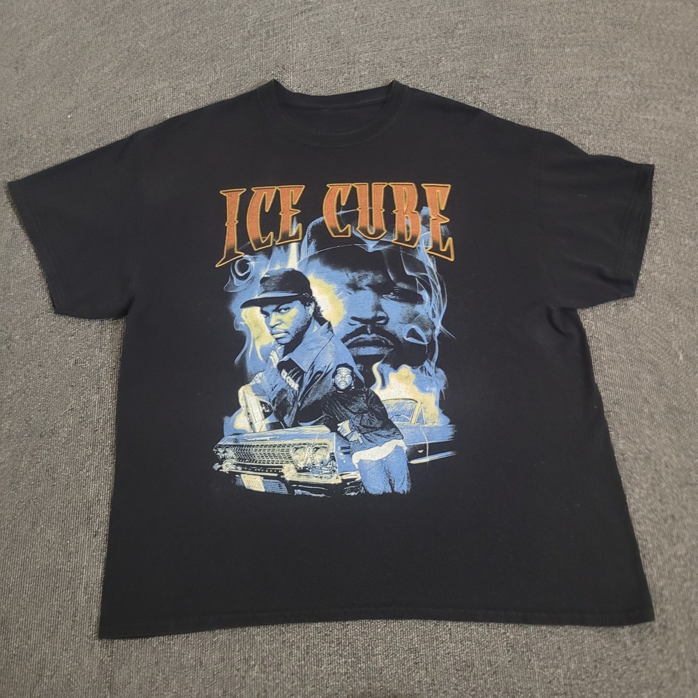 Ice Cube XL Graphic T-Shirt Mens Black Short Sleeve Hip Hop Rap Streetwear Tee